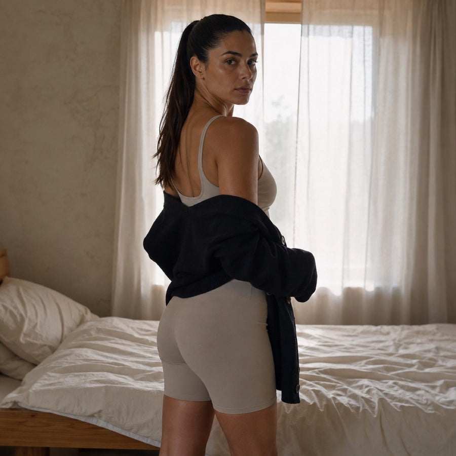 Frensham longline cycle short, Cycle Shorts and Leggings — on the model.
