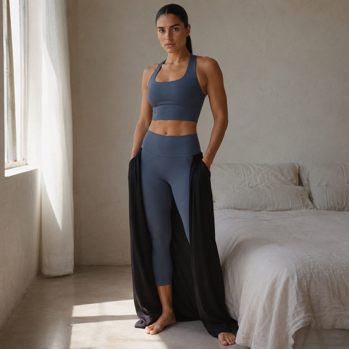 Waverley cropped high-waist legging, Cycle Shorts and Leggings — on the model.