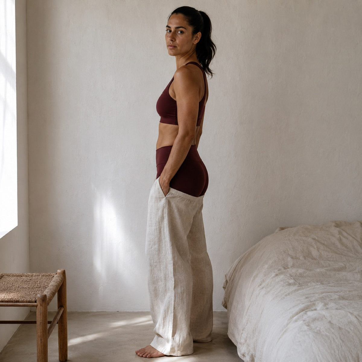 Badshot longline cycle short, Cycle Shorts and Leggings — modelled, side view.