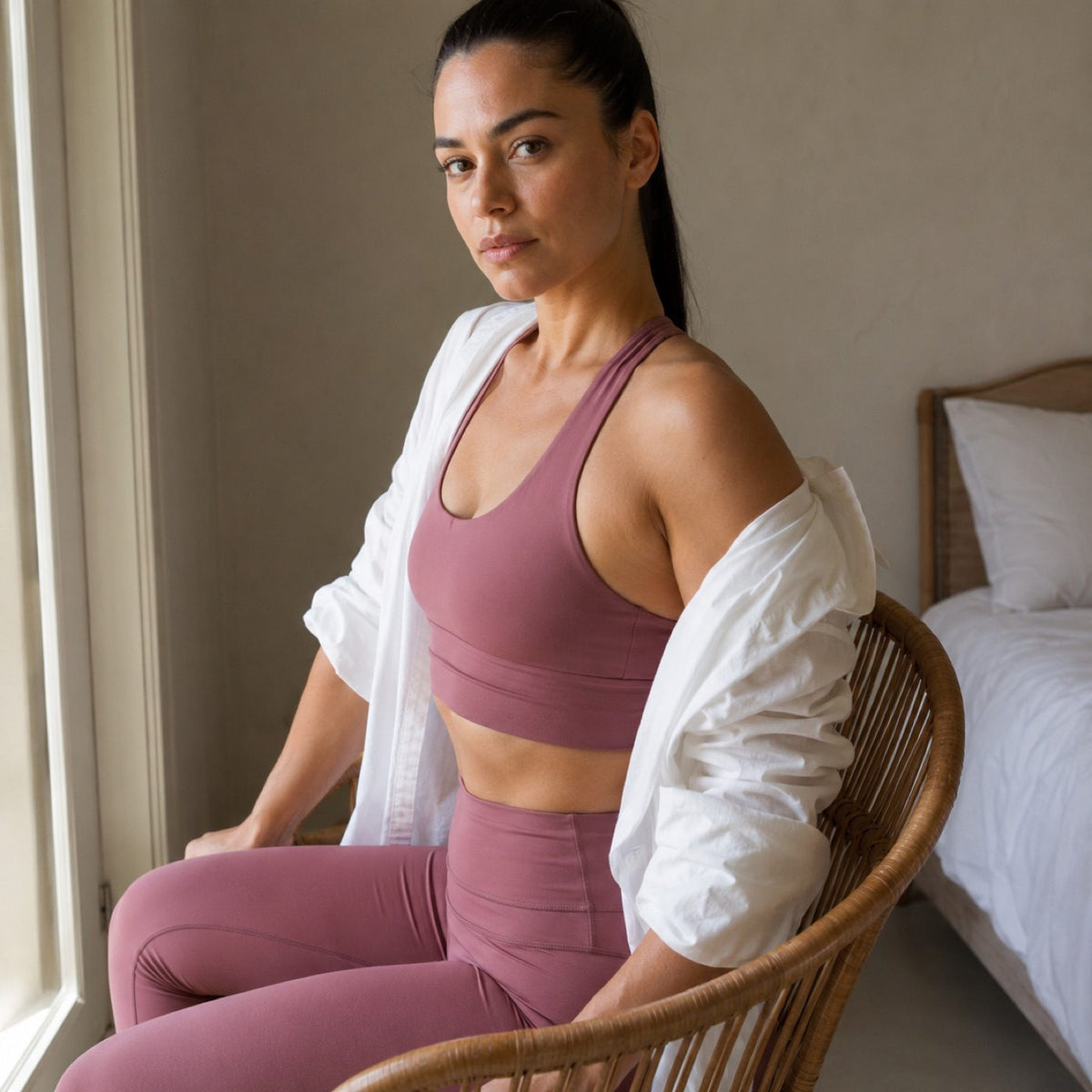 Bentley high-waist legging, Cycle Shorts and Leggings — on the model.