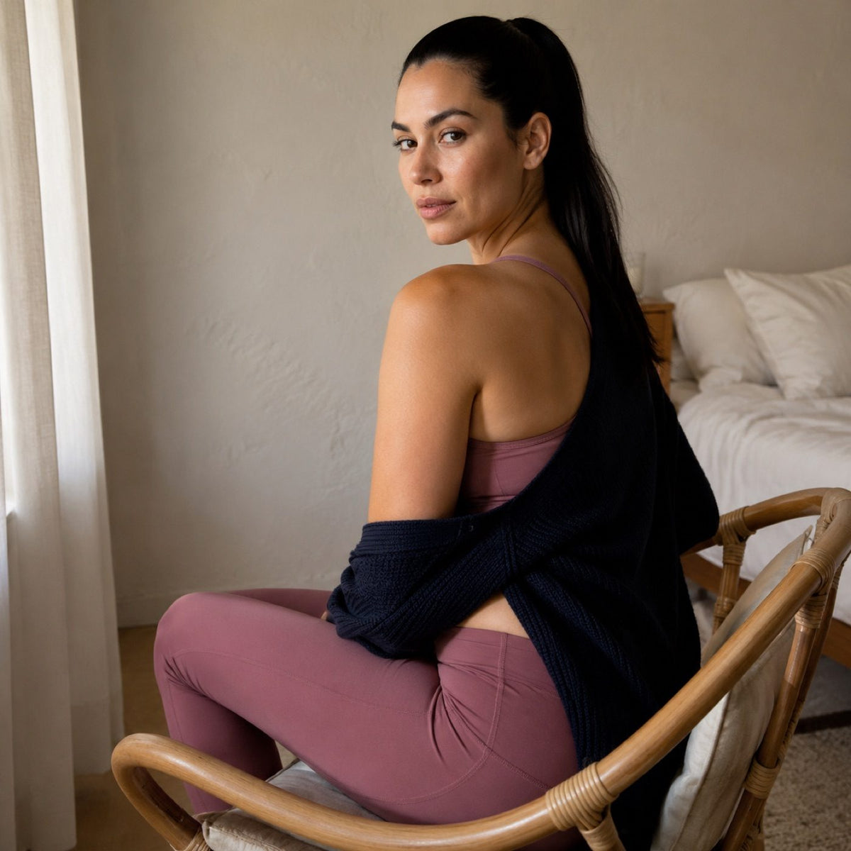 Puttenham high-waist legging, Cycle Shorts and Leggings — on the model.
