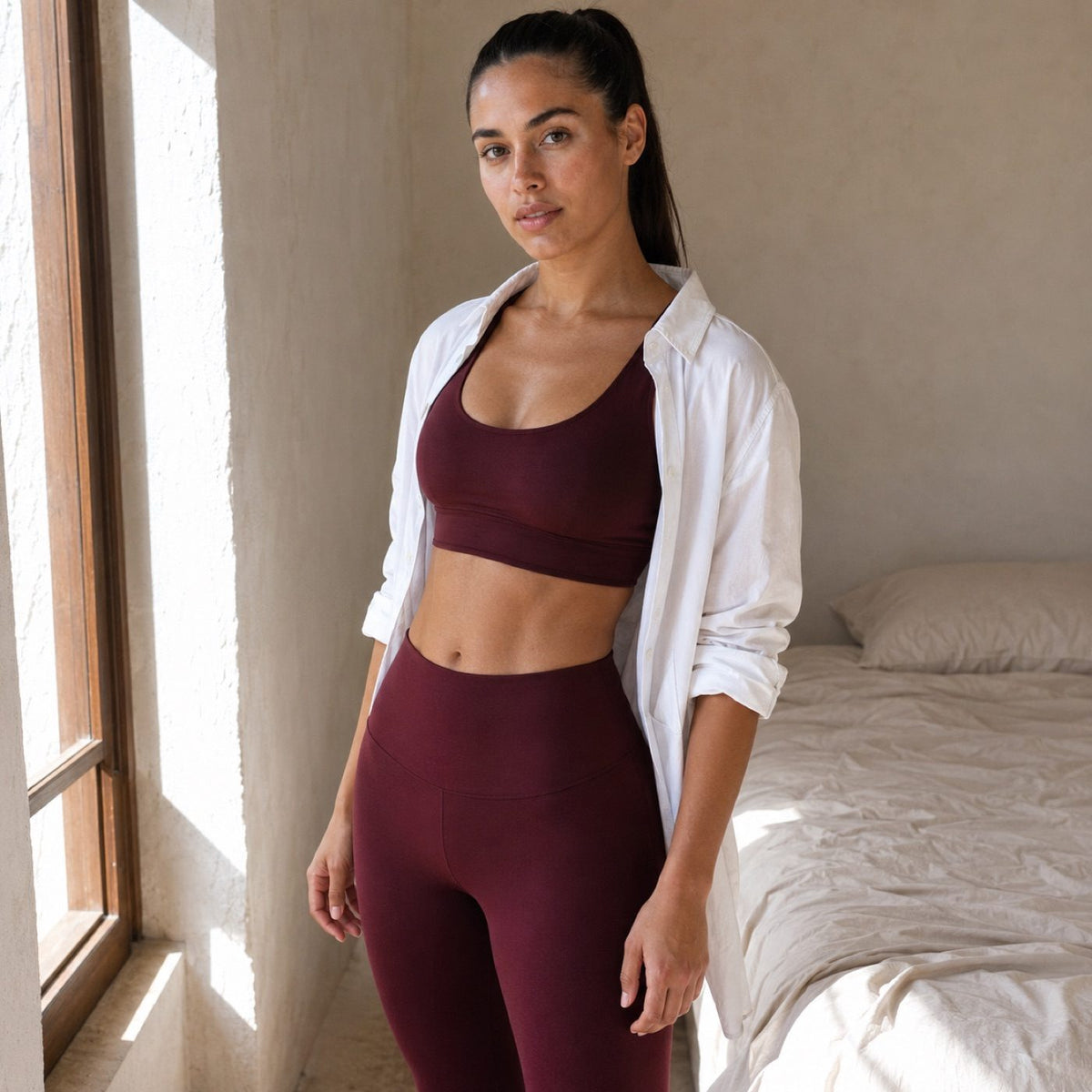 Rowledge high-waist legging, Cycle Shorts and Leggings — on the model.
