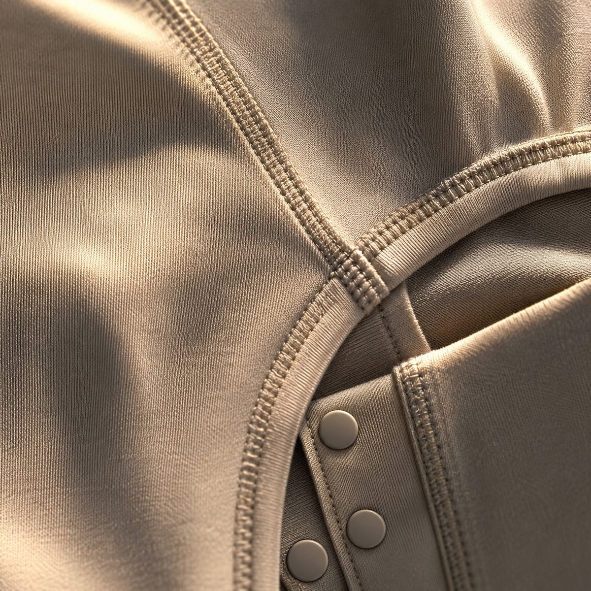 Moor Park long-sleeve base layer bodysuit, Long-Sleeve Base Layers — close-up of the cloth and stitching.