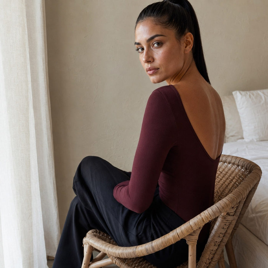 Seale long-sleeve base layer bodysuit, Long-Sleeve Base Layers — on the model.