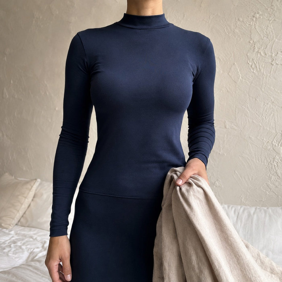 Crondall high-neck long-sleeve base layer, Long-Sleeve Base Layers — on the model.
