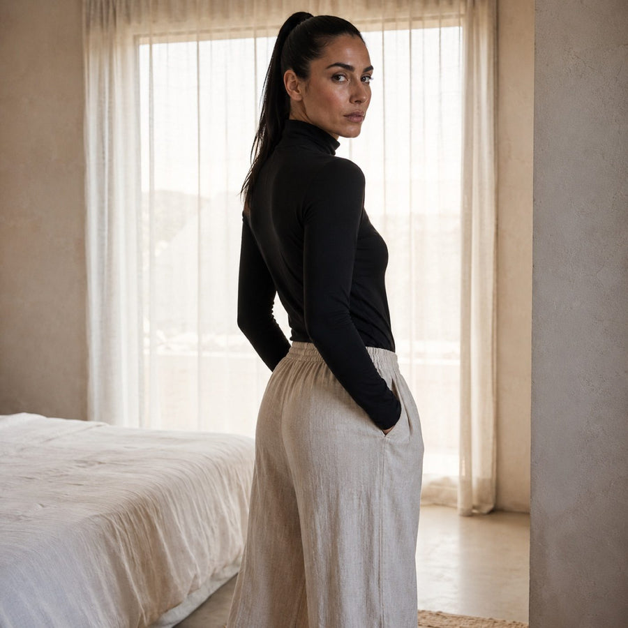 Tilford high-neck long-sleeve base layer, Long-Sleeve Base Layers — on the model.
