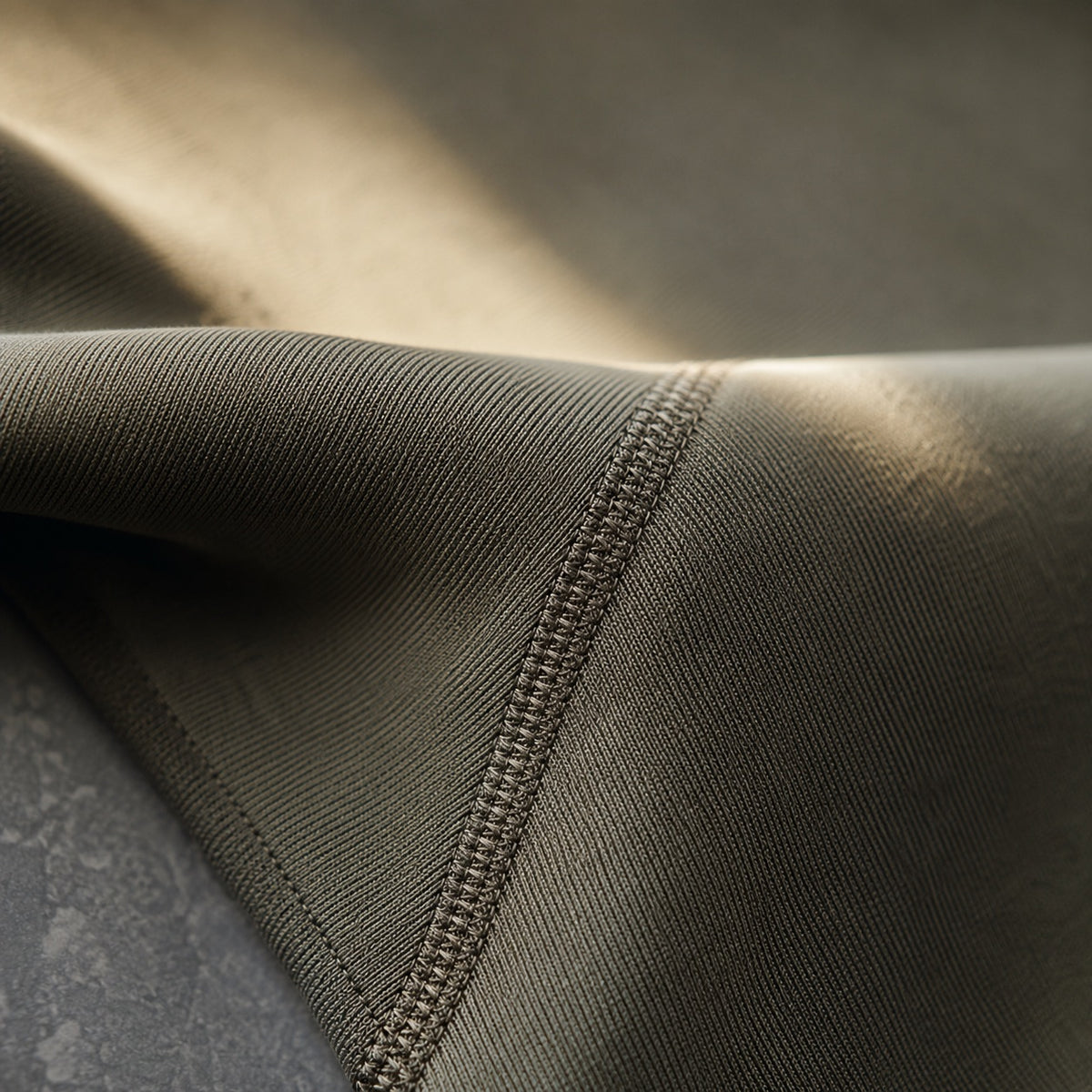 Rowledge high-neck long-sleeve base layer, Long-Sleeve Base Layers — close-up of the cloth and stitching.