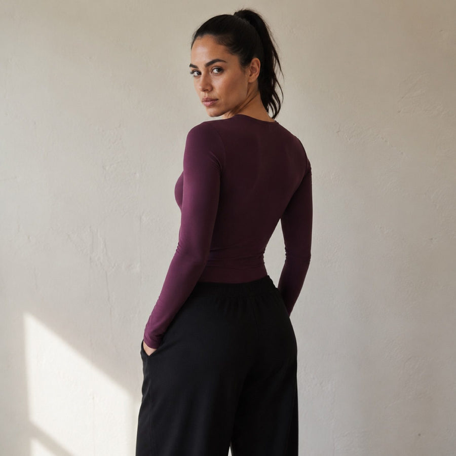 Weydon long-sleeve base layer bodysuit, Long-Sleeve Base Layers — on the model.