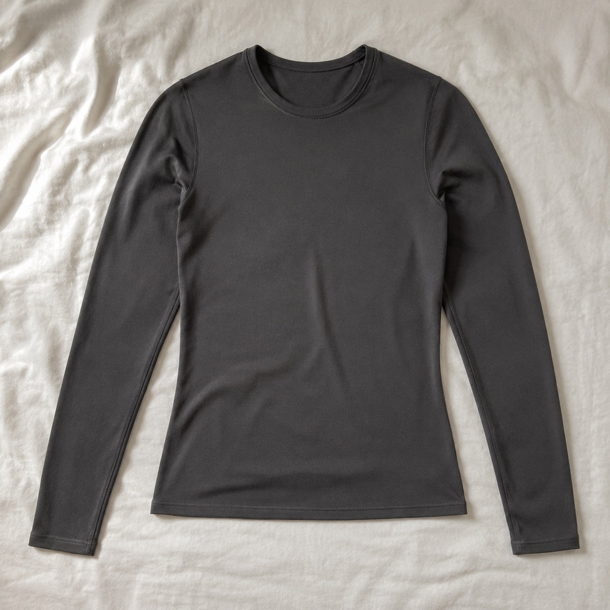Crondall crew-neck long-sleeve base layer, Long-Sleeve Base Layers — front view, photographed flat.