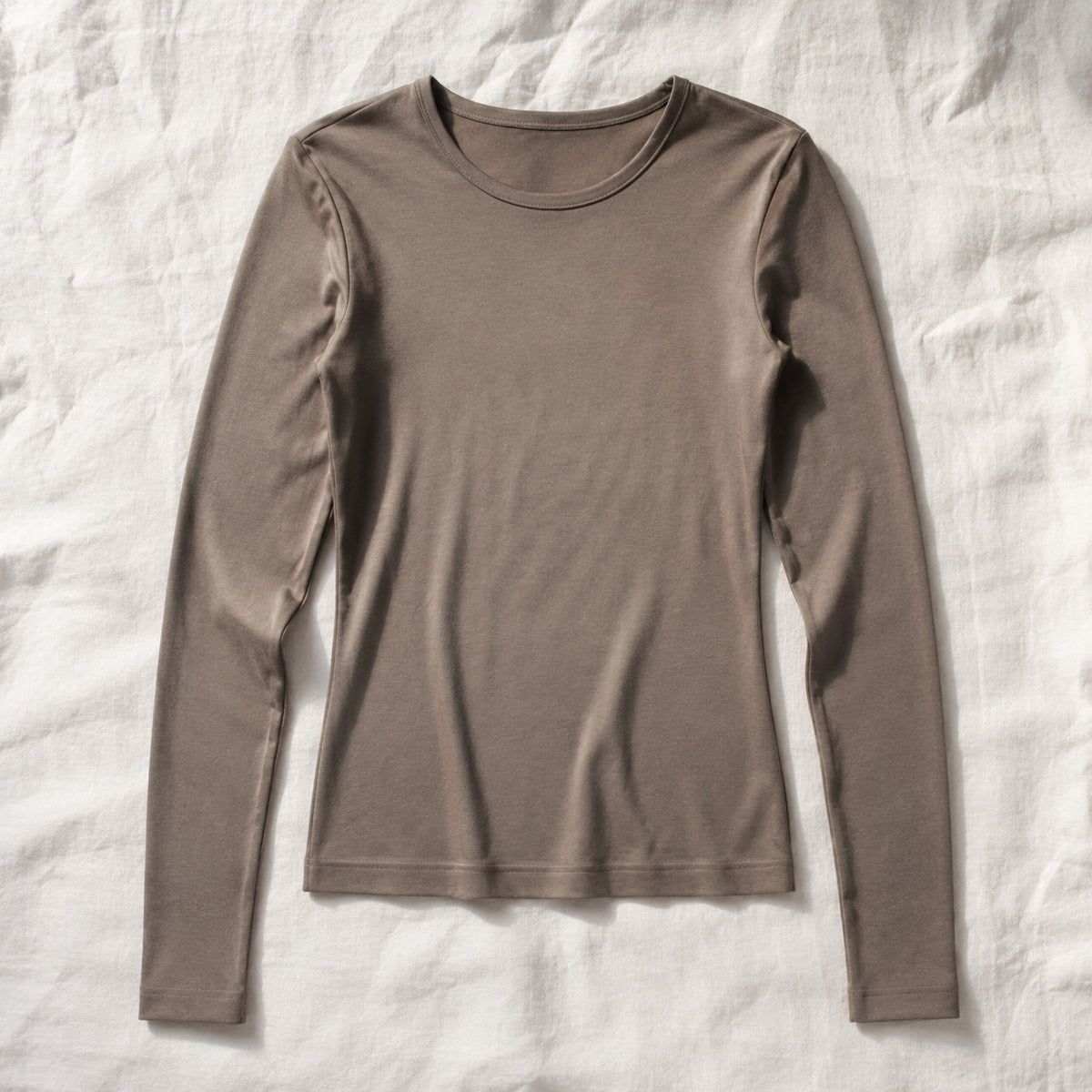 Tilford crew-neck long-sleeve base layer, Long-Sleeve Base Layers — front view, photographed flat.