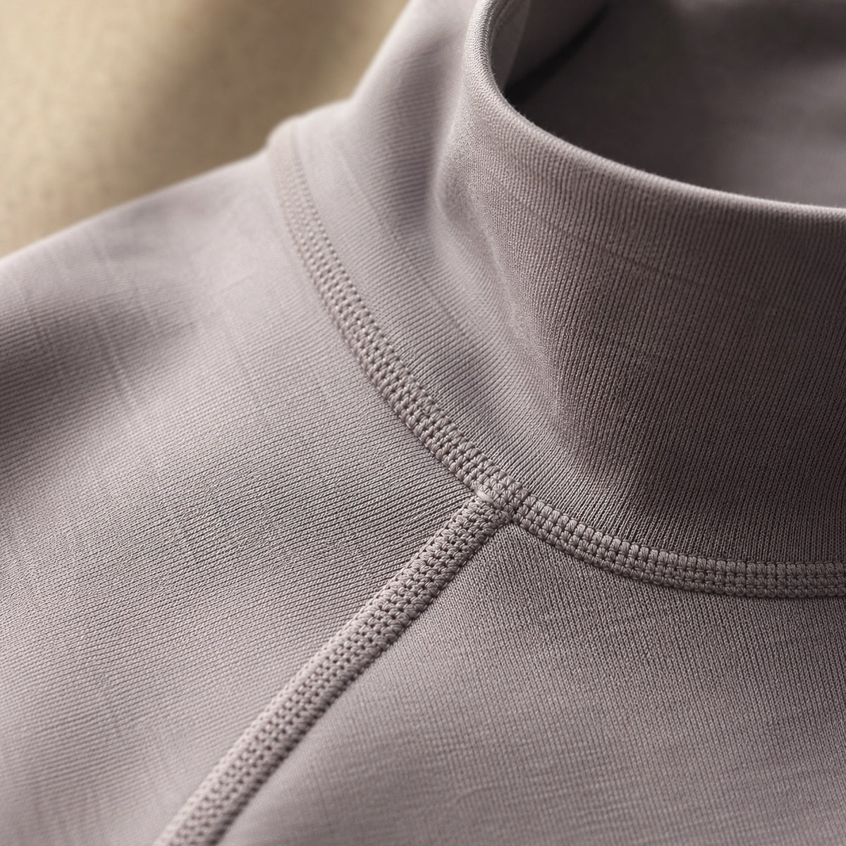 Elstead high-neck long-sleeve base layer, Long-Sleeve Base Layers — close-up of the cloth and stitching.