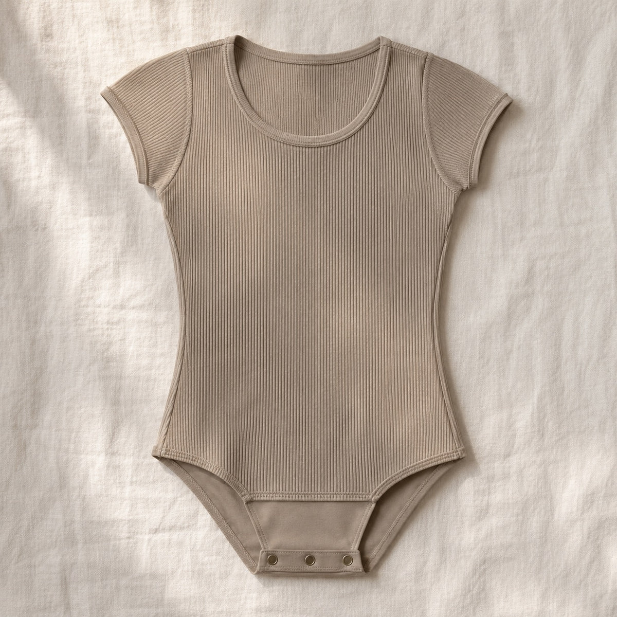 Bentley ribbed cap-sleeve top, Rib Body Layers — front view, photographed flat.