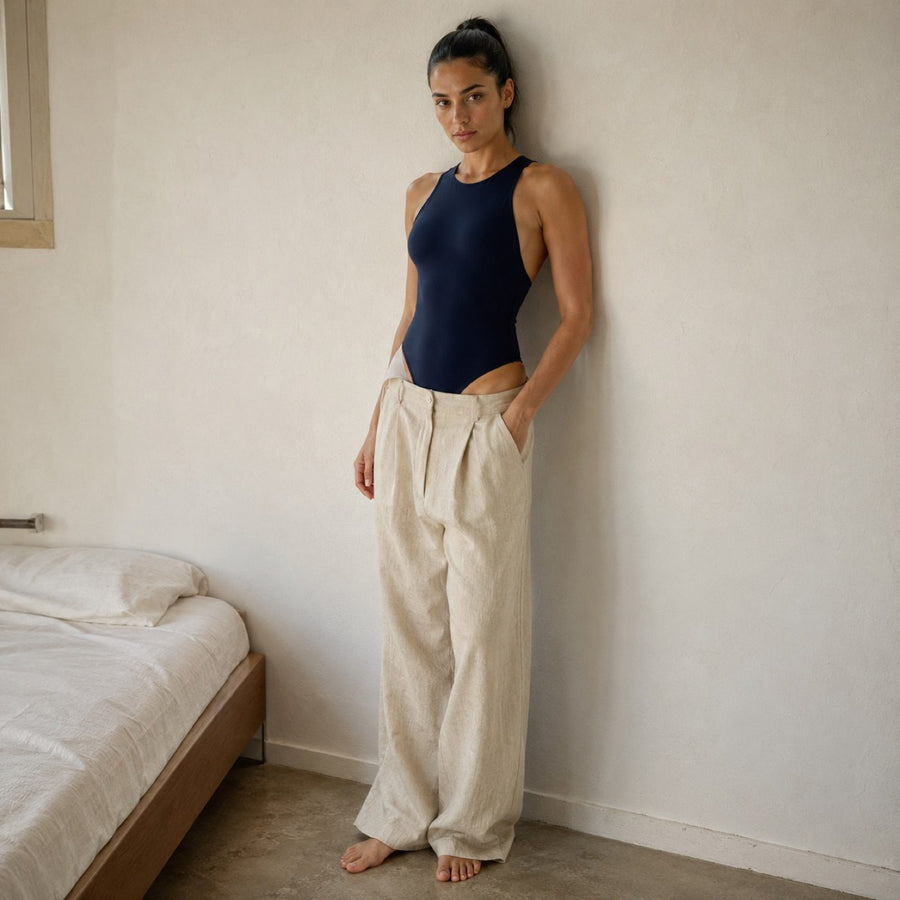 Seale seamless sleeveless bodysuit, Seamless Layers — on the model.