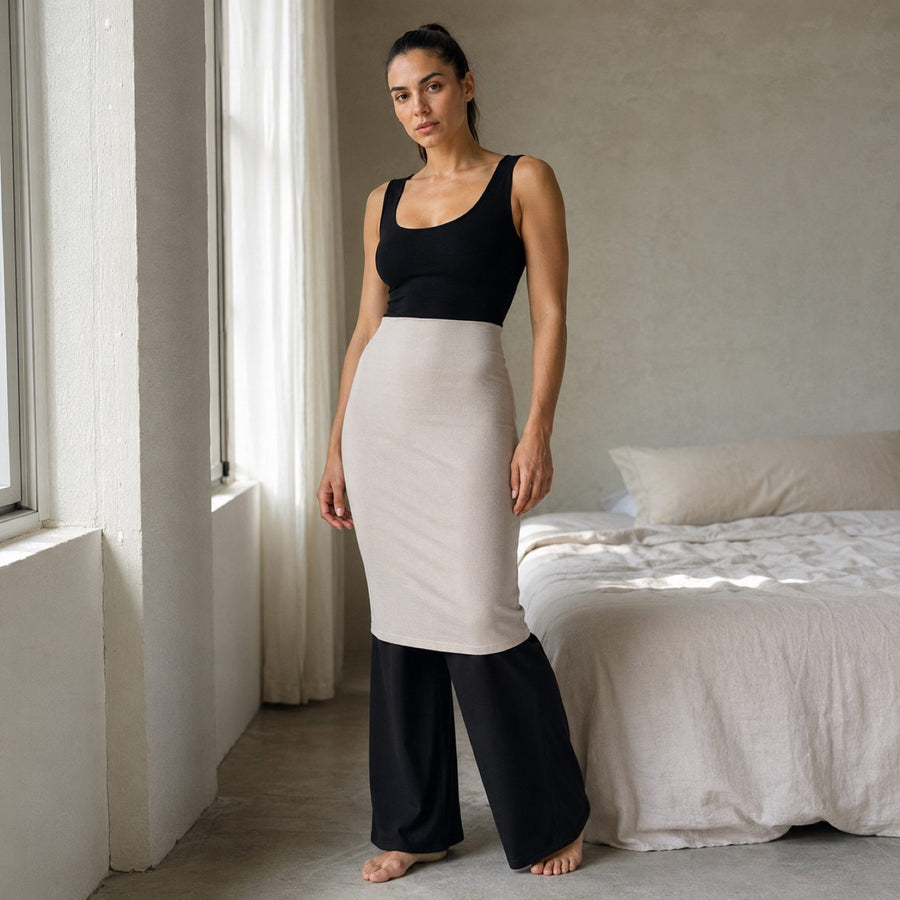 Bentley seamless knee-length skirt, Seamless Layers — on the model.