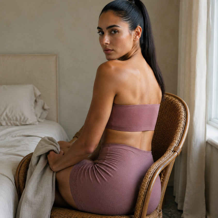 Hale seamless under-layer skirt, Seamless Layers — on the model.