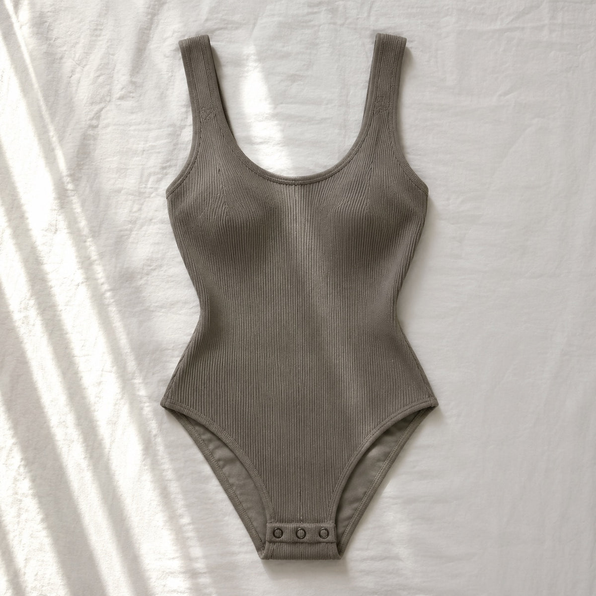 Puttenham seamless sleeveless bodysuit, Seamless Layers — front view, photographed flat.