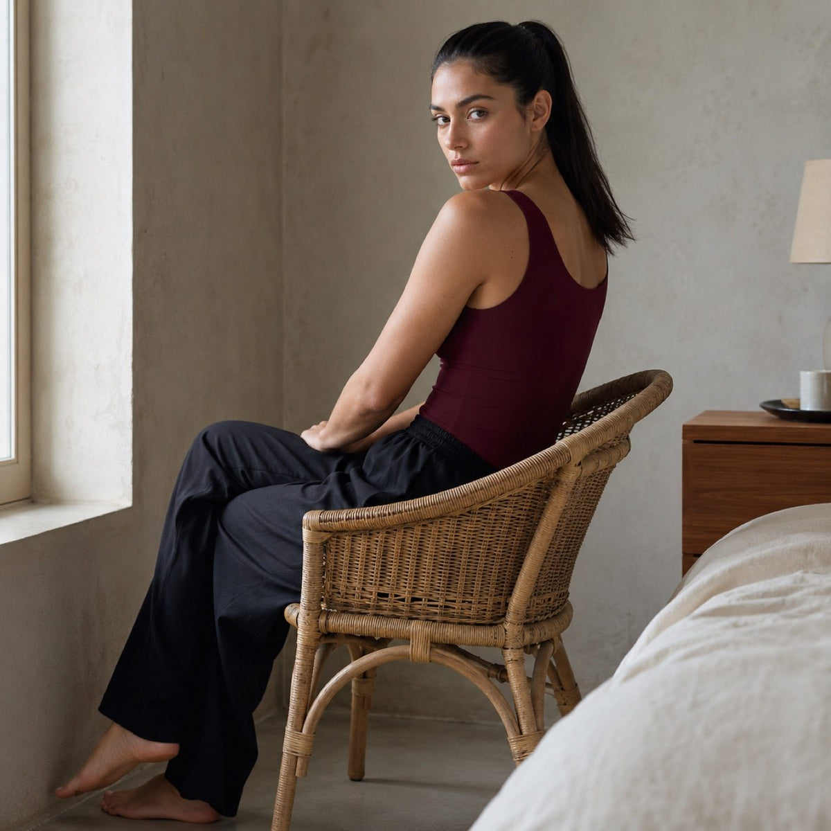 Badshot seamless under-layer skirt, Seamless Layers — modelled, side view.