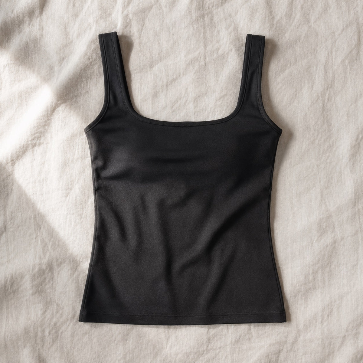 Runfold square-neck sculpt tank, Sculpt Tanks — front view, photographed flat.