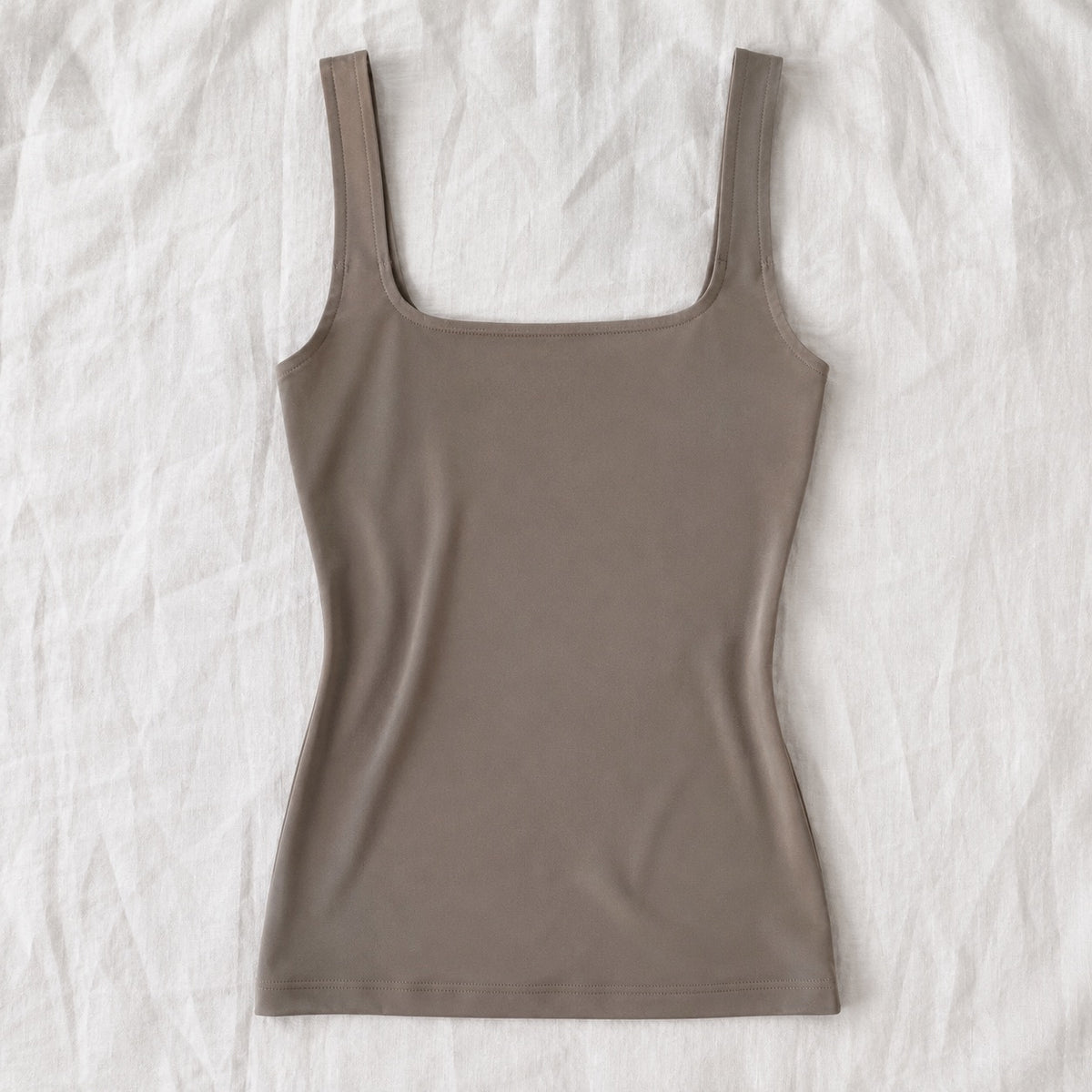 Tilford square-neck sculpt tank, Sculpt Tanks — front view, photographed flat.