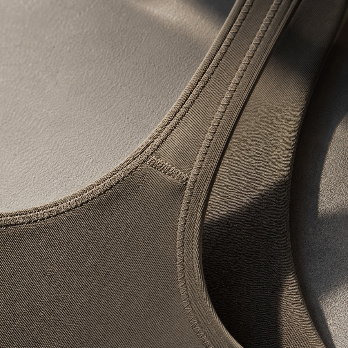 Badshot square-neck sculpt tank, Sculpt Tanks — close-up of the cloth and stitching.