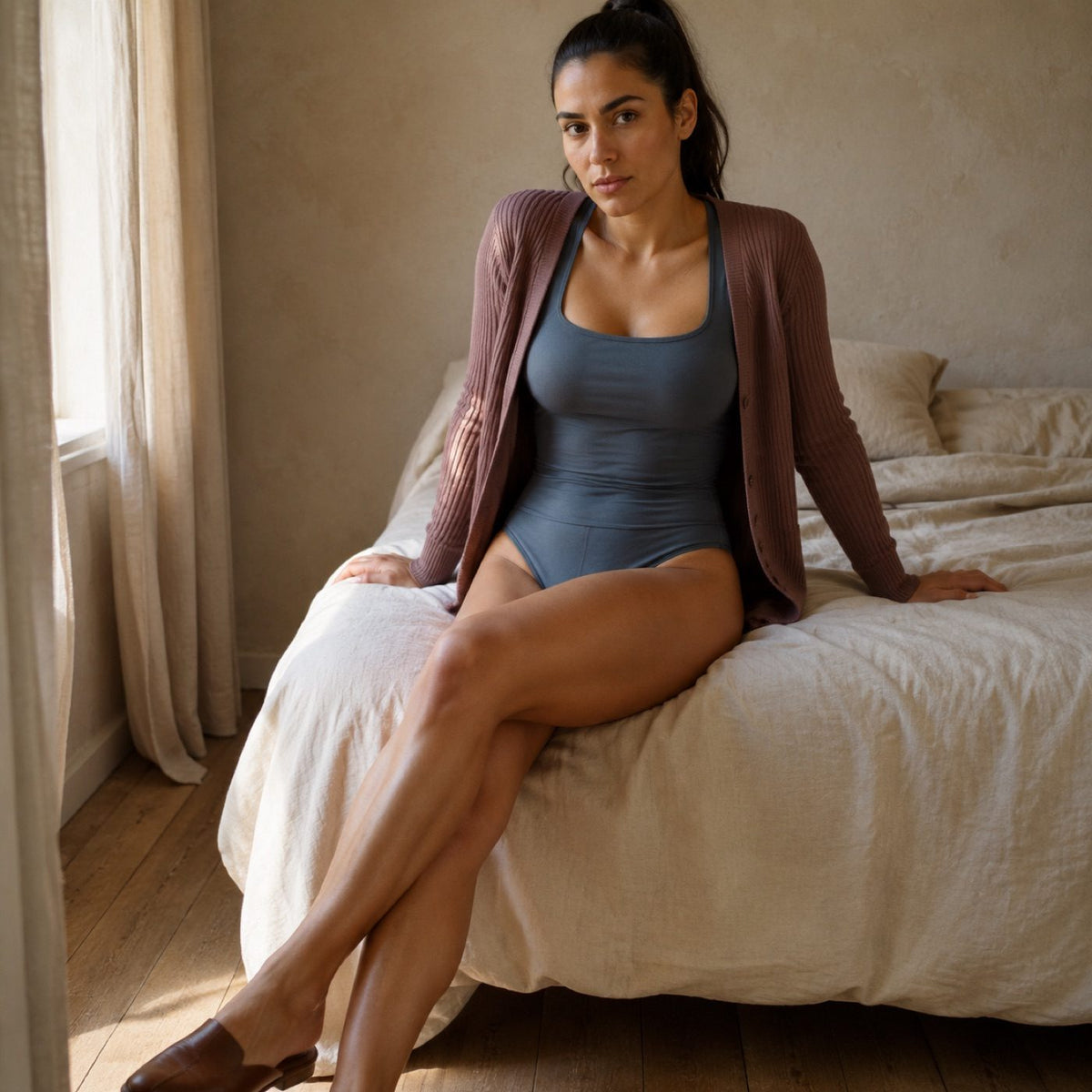 Hale square-neck sculpt tank, Sculpt Tanks — on the model.