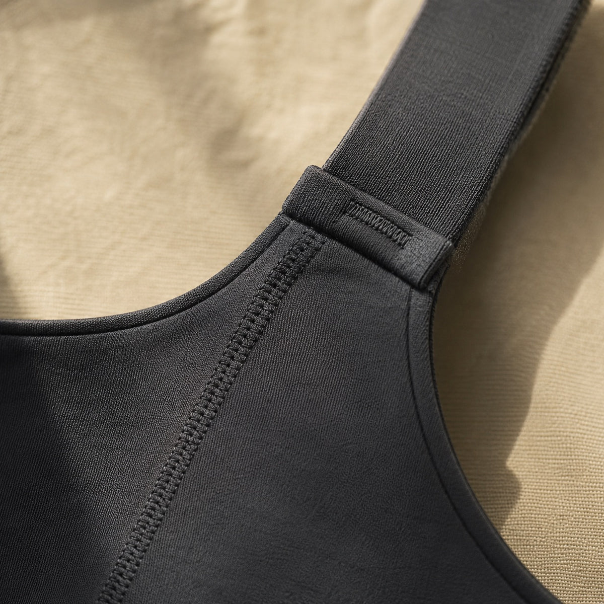 Farnham square-neck sculpt tank, Sculpt Tanks — close-up of the cloth and stitching.