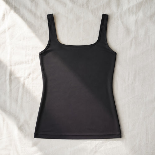 Farnham square-neck sculpt tank, Sculpt Tanks — front view, photographed flat.