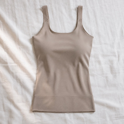 Waverley square-neck sculpt tank, Sculpt Tanks — front view, photographed flat.