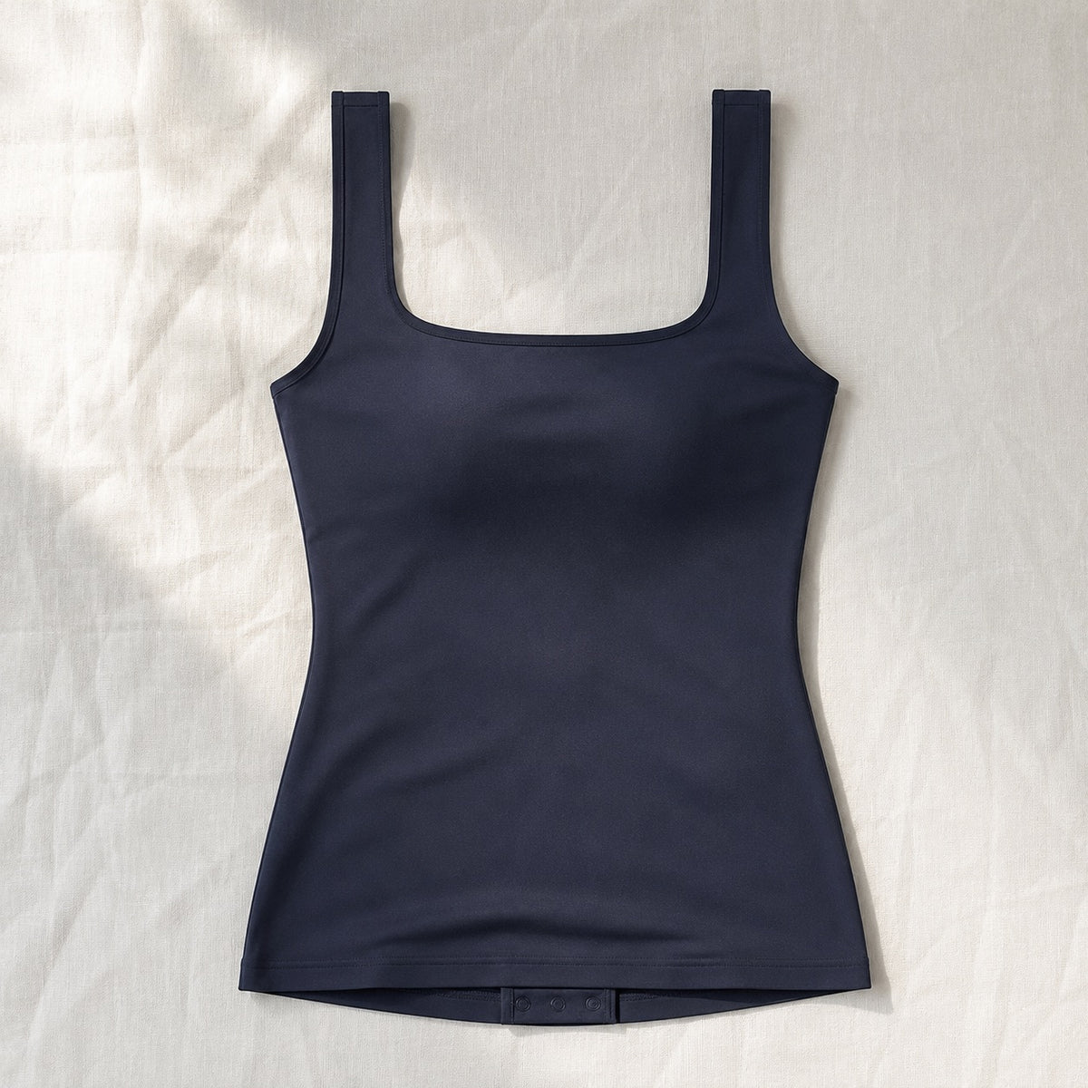 Frensham square-neck sculpt tank, Sculpt Tanks — front view, photographed flat.