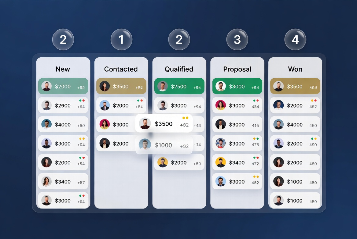 Deal pipeline Kanban view